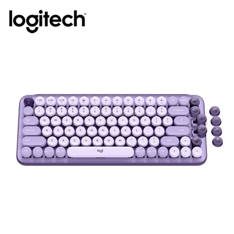 【Logitech 羅技】POP Keys 無線機械鍵盤 茶軸 / 星暮紫活潑美學 極簡布局