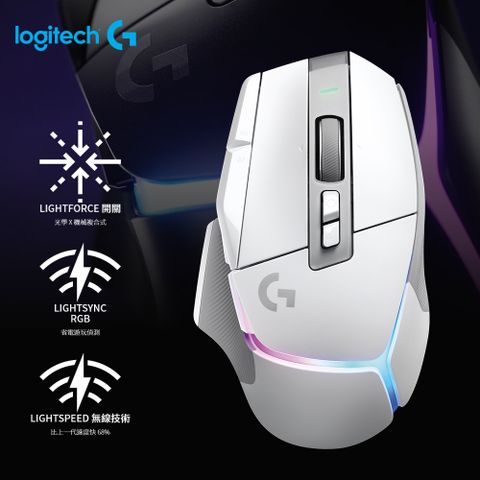 【Logitech 羅技】G502 X PLUS RGB無線電競滑鼠 白色LIGHTSYNC RGB 燈光