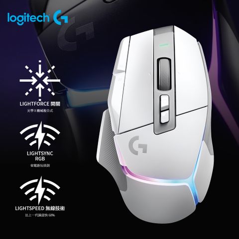 Logitech 羅技 G502 X PLUS RGB無線電競滑鼠 白色