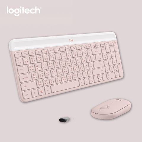 Logitech 羅技 MK470 超薄無線鍵鼠組/玫瑰粉