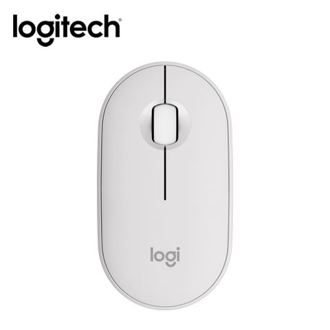 Logitech 羅技 M350S 鵝卵石無線滑鼠-珍珠白