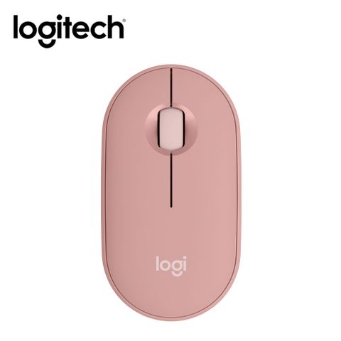 Logitech 羅技 M350S 鵝卵石無線滑鼠-玫瑰粉