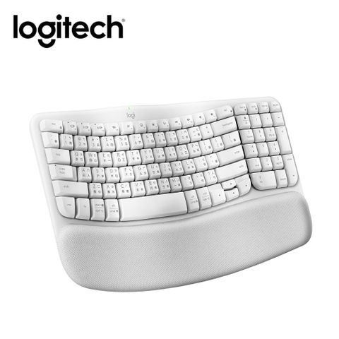 Logitech 羅技 Wave Keys 人體工學無線鍵盤 珍珠白