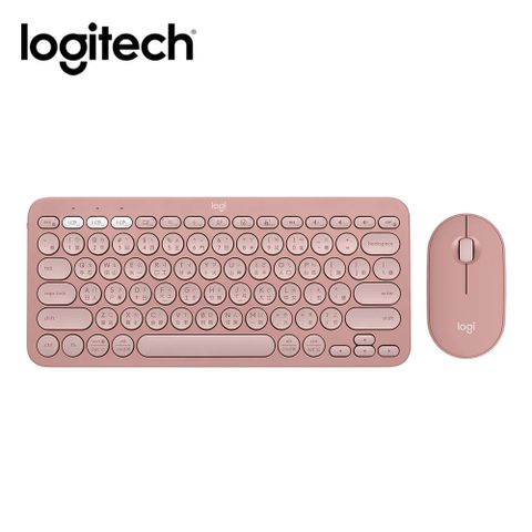 【Logitech 羅技】Pebble 2 Combo 無線藍牙鍵盤滑鼠組 玫瑰粉注音鍵盤