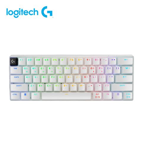 【Logitech 羅技】G Pro X 觸感軸職業機械式60%電競鍵盤｜白色LIGHTSPEED 進行遊戲