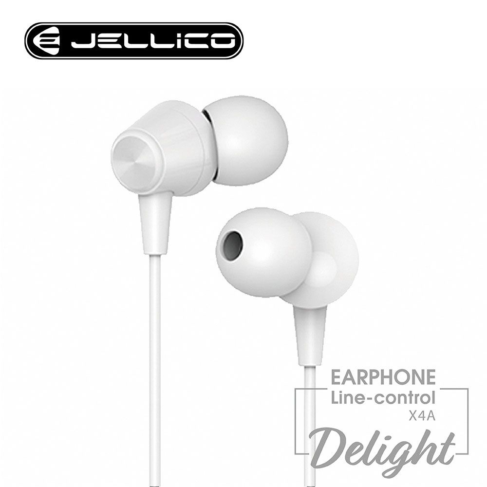  【JELLICO】JEE-X4A 入耳式音樂線控耳機-白