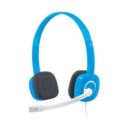 【logitech 羅技】H150 立體聲耳麥 天空藍可調式頭帶以及音訊線控裝置
