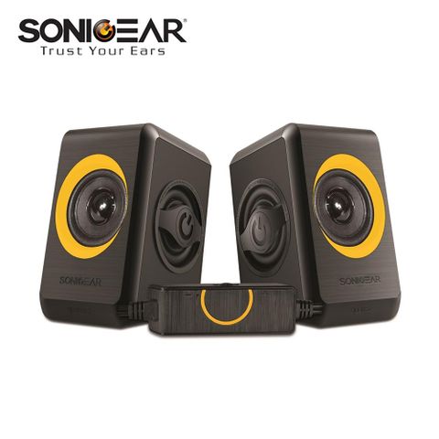 SonicGear QUATRO2 多媒體音箱-黑橘