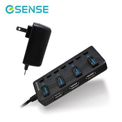 【ESENSE 逸盛】擴充專家7埠 HUB USB3.0獨立電源開關設計