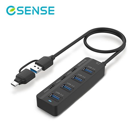 【ESENSE 逸盛】B743 4A+3C USB3.0集線器-黑