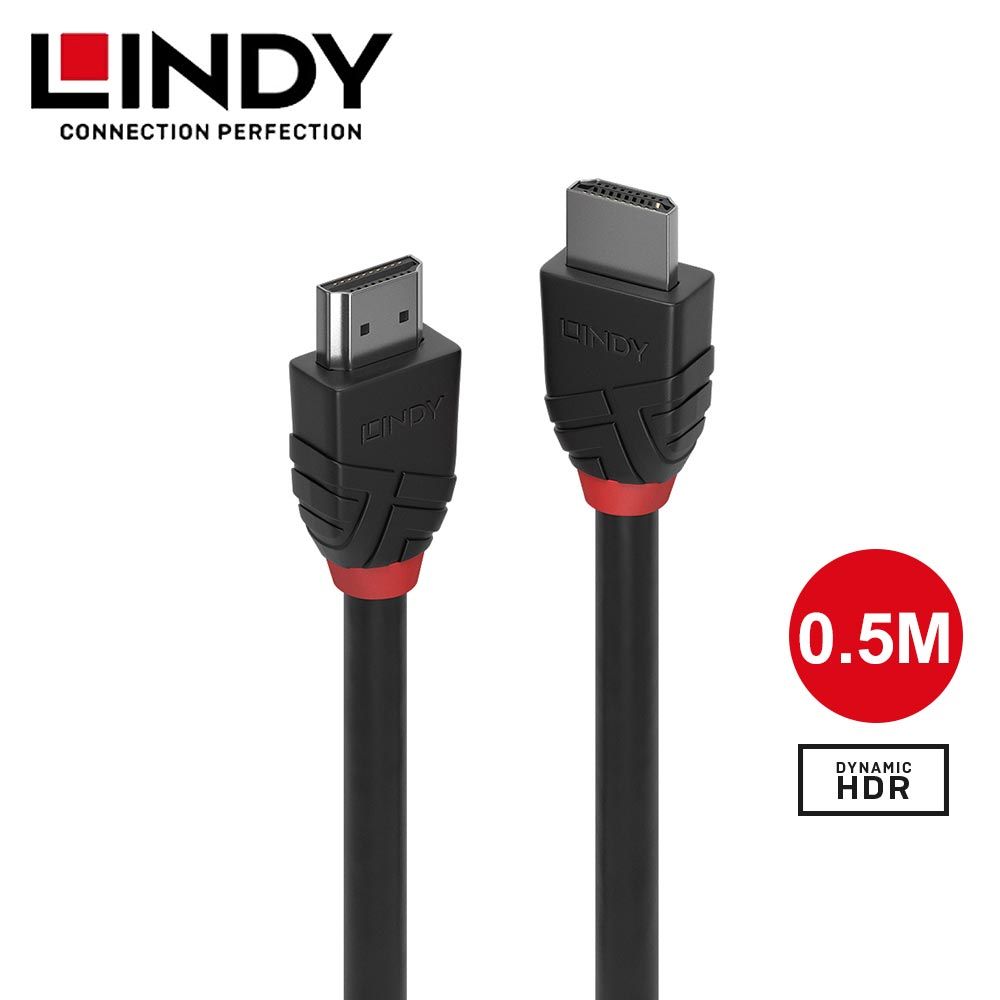 LINDY 林帝 36770 BLACK 8K HDMI Type-A/公 to 公 傳輸線-0.5M