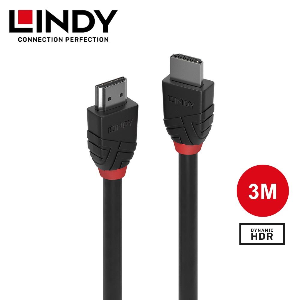 LINDY 林帝 36773 BLACK 8K HDMI Type-A/公 to 公 傳輸線-3M