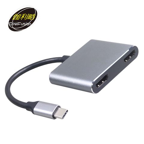 【伽利略】Type-C HDMI 4K2K 2埠+U3+PD轉接