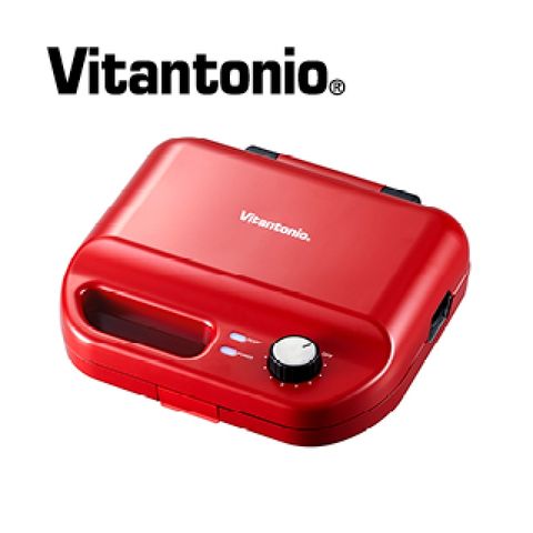 【Vitantonio】小V多功能計時鬆餅機《熱情紅》 加贈烤盤&gt;&gt;一機三烤盤款式隨機加碼雙烤盤&gt;&gt;一機三烤盤款式隨機
