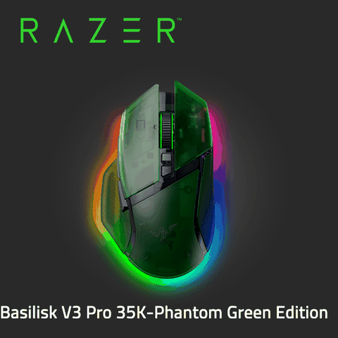 Razer Basilisk V3 Pro 35K- Phantom Green Edition無線電競滑鼠