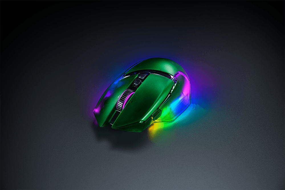 RAZER 雷蛇 Basilisk 巴塞利斯蛇 V3 Pro 35K 無線電競滑鼠 Phantom Green