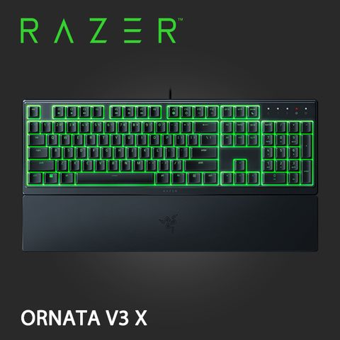 RAZER 雷蛇 ORNATA V3 X 雨林狼蛛 V3 X 靜音薄膜按鍵軸 電競鍵盤 - 中文/英文