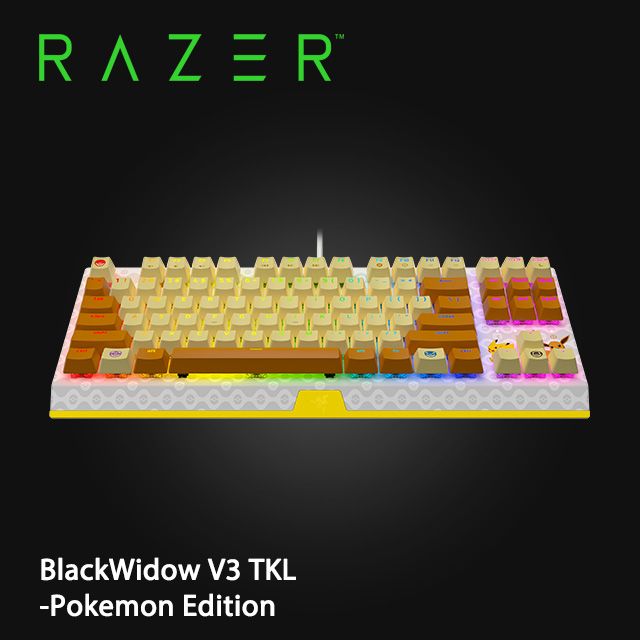 RAZER 雷蛇BlackWidow V3 TKL-Pokemon Edition 黑寡婦V3 TKL-寶可夢聯名款電競鍵盤-綠軸英文- PChome  24h購物