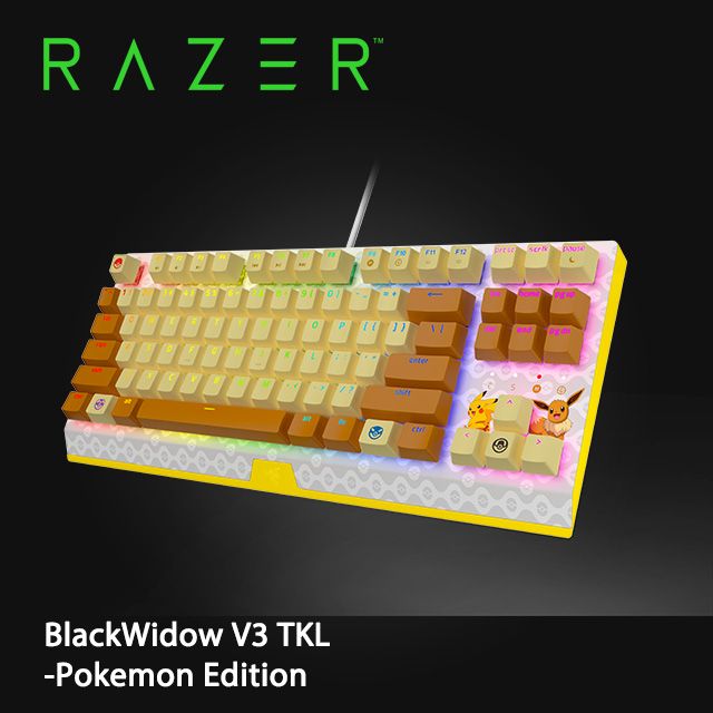 RAZER 雷蛇BlackWidow V3 TKL-Pokemon Edition 黑寡婦V3 TKL-寶可夢聯名款電競鍵盤-綠軸英文- PChome  24h購物