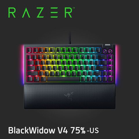 RAZER 雷蛇 BlackWidow V4 75% 黑寡婦 V4 75%幻彩版機械式電競鍵盤(英文)