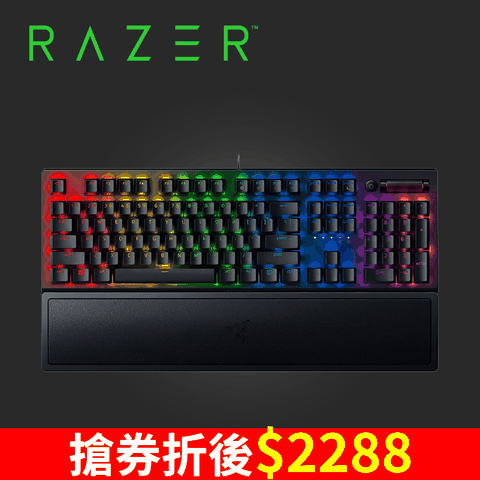 Razer BlackWidow 黑寡婦蜘幻彩版鍵盤 V3--綠軸