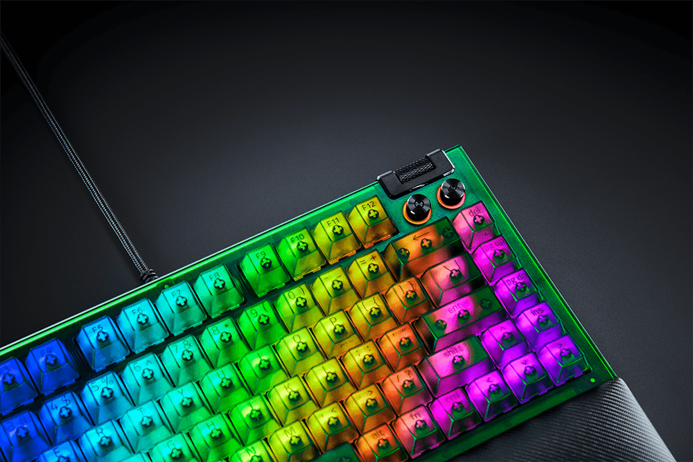 RAZER 雷蛇 BlackWidow V4 75% 黑寡婦 V4 75%幻彩版機械式電競鍵盤 Phantom Green