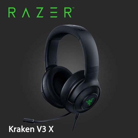 ㊣ 超值搶購↘65折Razer KRAKEN V3 X 北海巨妖 V3 X 電競耳機 耳麥 (黑)