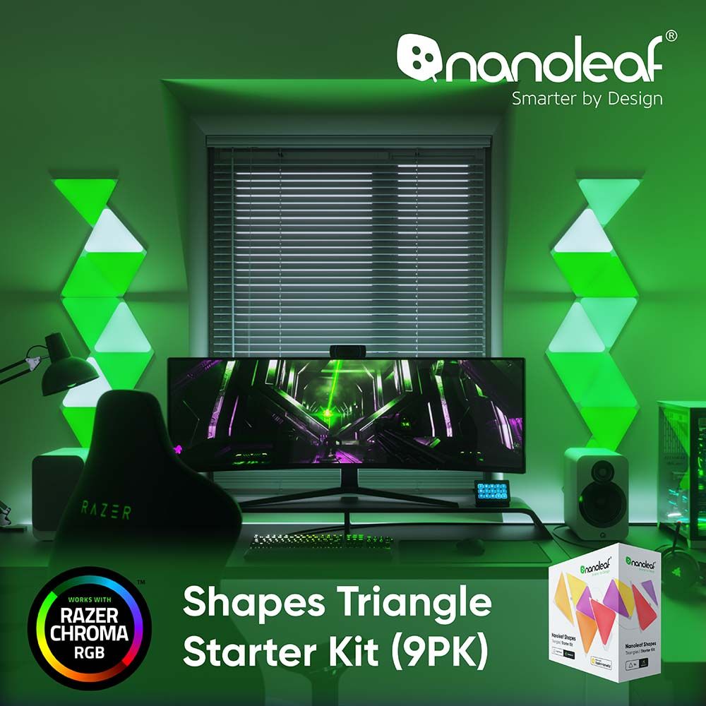 RAZER 雷蛇 Nanoleaf Shapes 智能三角燈 (9片組) -【 御用燈片】