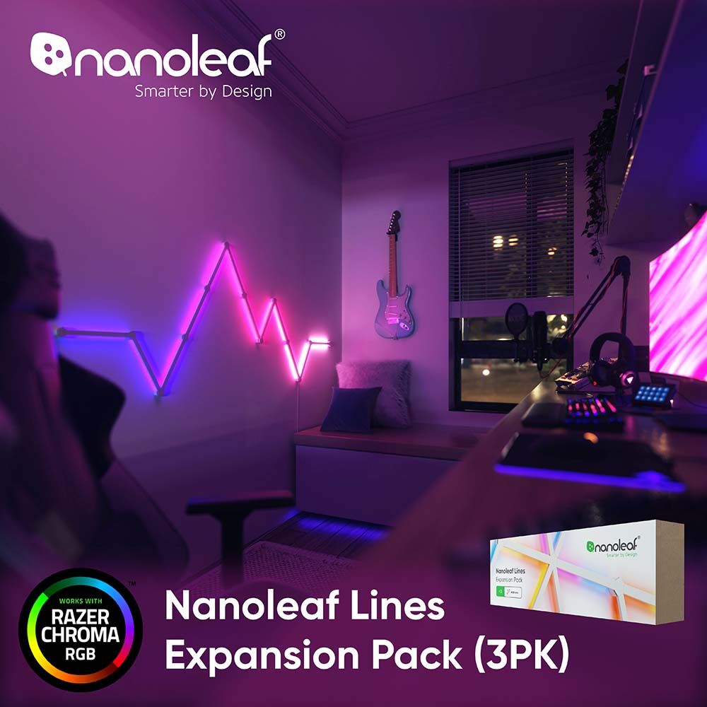 Nanoleaf  Lines 智能星座燈 (3條擴充組)-【RAZER 雷蛇御用燈條】