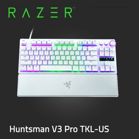 RAZER 雷蛇 Huntsman V3 Pro TKL 機械式鍵盤(光學軸/英文)-白色