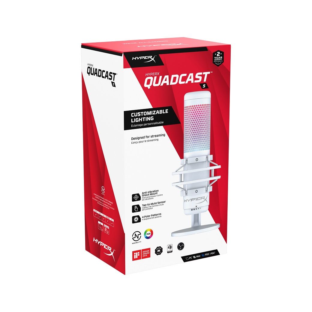 HyperX Quadcast S USB 麥克風-白- PChome 24h購物