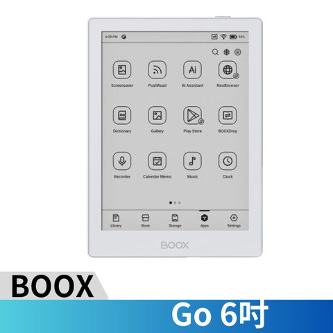 BOOX 文石 Go 6 吋電子閱讀器 - 白色