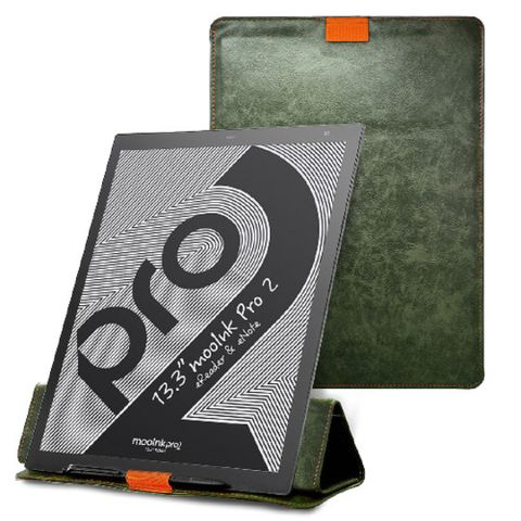 原廠殼套組【Readmoo 讀墨】mooInk Pro 2 13.3 吋 電子書平板+皮套－遠山綠