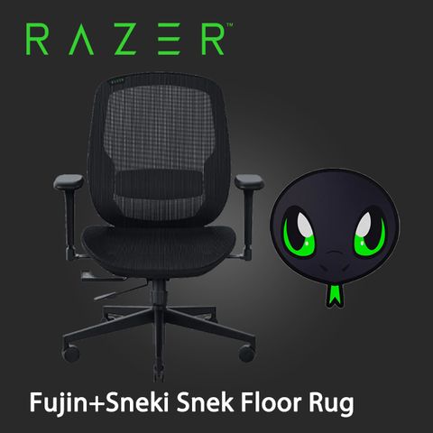 RAZER 雷蛇 Fujin 風靈網狀人體工學電競椅+Sneki Snek Floor Rug