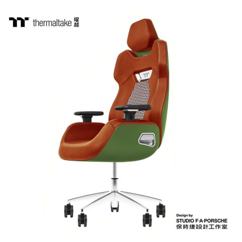 Thermaltake曜越 幻銀ARGENT E700真皮電競椅 (千鳥格紋競速綠) 由保時捷設計工作室設計
