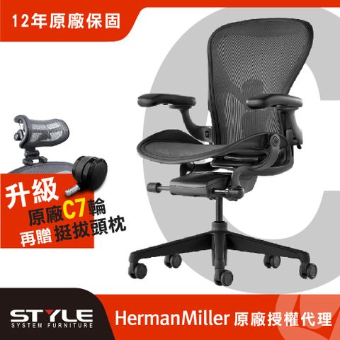 Herman Miller 【世代家具】Aeron 人體工學椅 - C SIZE｜全功能｜石墨黑｜原廠授權代理商