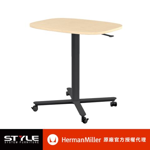 Herman Miller Passport 移動升降桌 - 淺木紋桌板黑腳｜世代家具｜原廠授權代理商