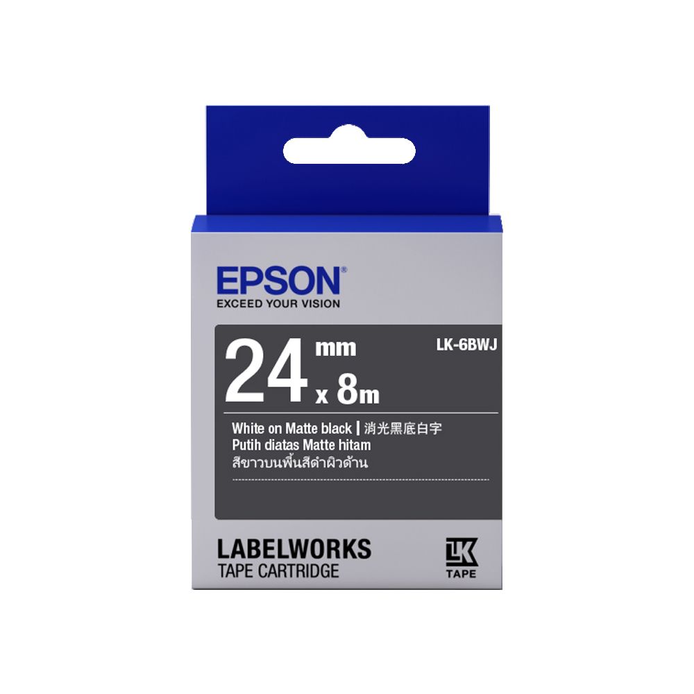 EPSON 愛普生  LK-6BWJ C53S656422標籤帶(消光霧面24mm)黑白