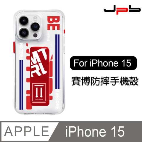 JPB 日本橋 [  ] iPhone 15 6.1吋 街頭撞色支架 透明防摔手機殼 紅色