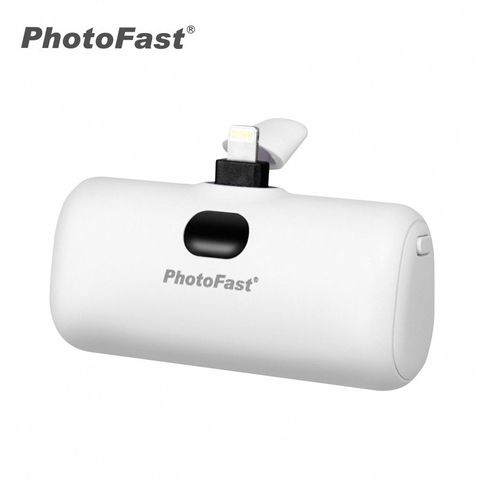 【PhotoFast】Lightning Power 5000mAh 數顯/補光燈口袋行動電源 質感白