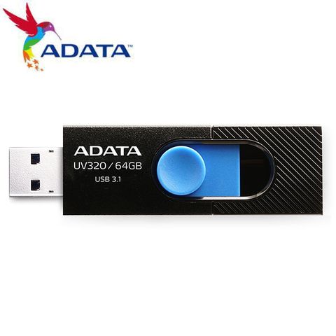 【ADATA 威剛】UV320 64GB USB3.2 隨身碟 黑色