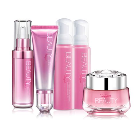 【台鹽生技】BEAUTY家庭組(賦活精華30ml+激因賦活45ml+水凝乳40ml+洗卸幕斯130mlx2罐)