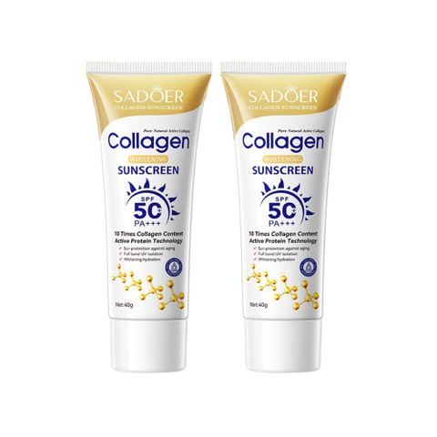 SADOER 膠原蛋白Collagen SPF50防曬乳40g-2入組