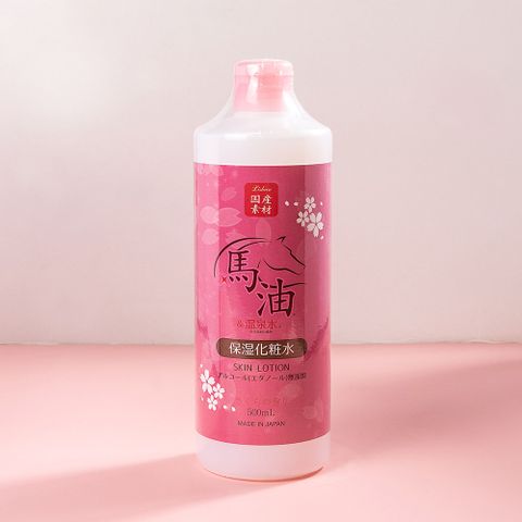 LISHAN 【日本】馬油溫泉水保濕化妝水-櫻花香 500ml