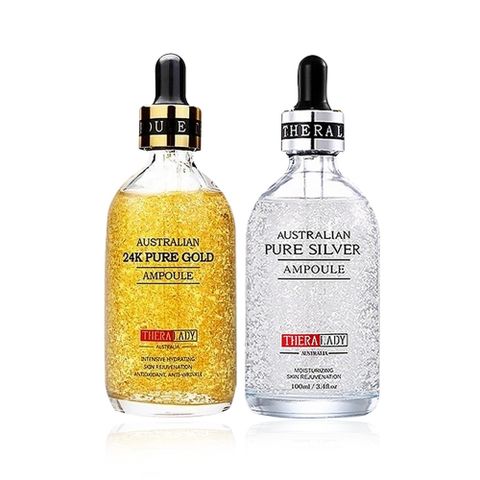 【澳洲 THERA LADY】買1送1-重量升級版 24K金箔/銀箔精華液 100ml (大金瓶/大銀瓶)