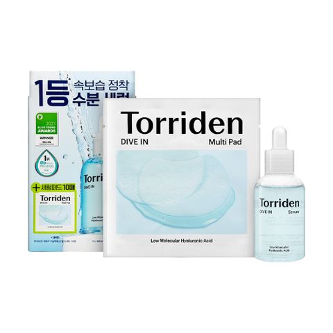 Torriden 桃瑞丹 5D微分子玻尿酸保濕精華 50ml+保濕棉片 10片
