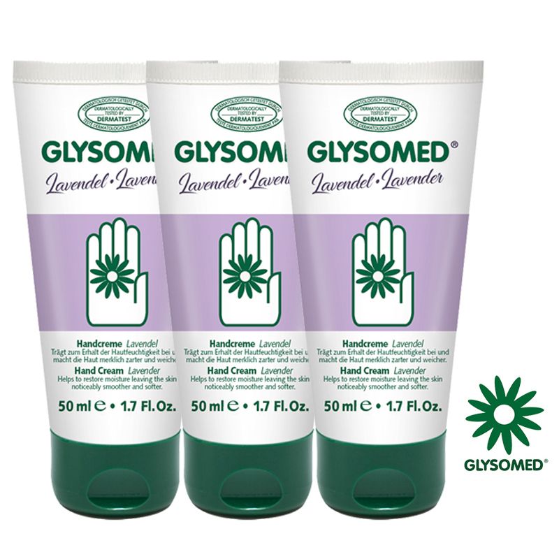 GLYSOMED 葛妮絲  甘菊護手霜(滋潤型) 薰衣草香50ml*3【敏感肌適用】德國原裝進口