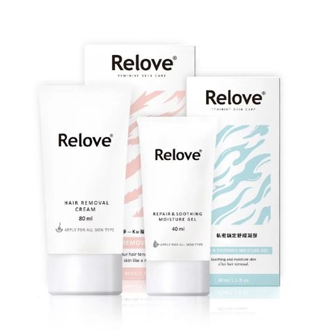 Relove 瞬淨-Ku溜零毛髮霜80ml+ 舒潤-私密舒緩凝露40ml