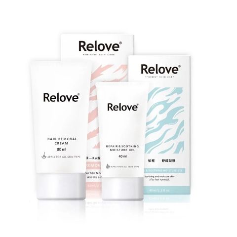 Relove 瞬淨-Ku溜零毛髮霜80ml+ 舒潤-私密舒緩凝露40ml