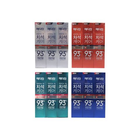 (3盒超值組)韓國MEDIAN麥迪安-93%防蛀護齦5效合1含氟牙膏(4款可選)120g/盒(強效除牙垢深層潔牙,預防口臭口腔清新)